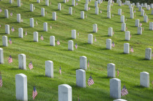 Tombstones at Arlington National Cemetery on Memorial Day